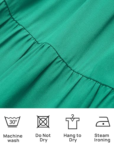 Image of ZESICA Women's 2026 Summer Casual Flutter Short Sleeve Smocked Midi Dress