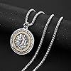 HZMAN Knights Templar Necklace for Men Stainless Steel Medieval Red Cross Necklace Pendant Jewelry Gift (Silver Gold) #2