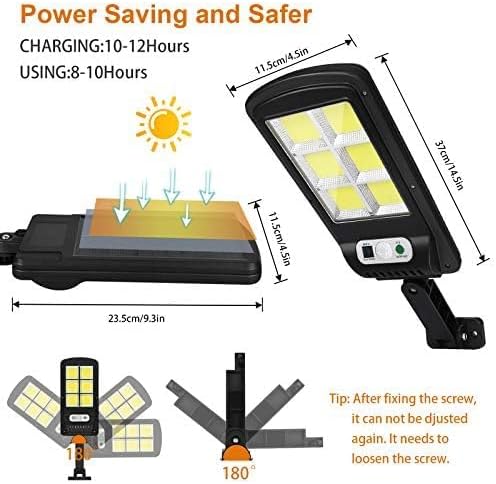 Miniatura 5 de Farolas solares LED para exteriores, paquete de 4 unidades de 120 luces LED con control remoto inalámbrico IP65, sensor de movimiento, luz de pared