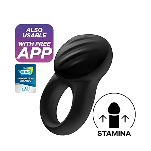 Satisfyer Satisfyer App Enabled Signet Ring Connect App - Black Waterproof Silicone Ring - 150 Gr - 2