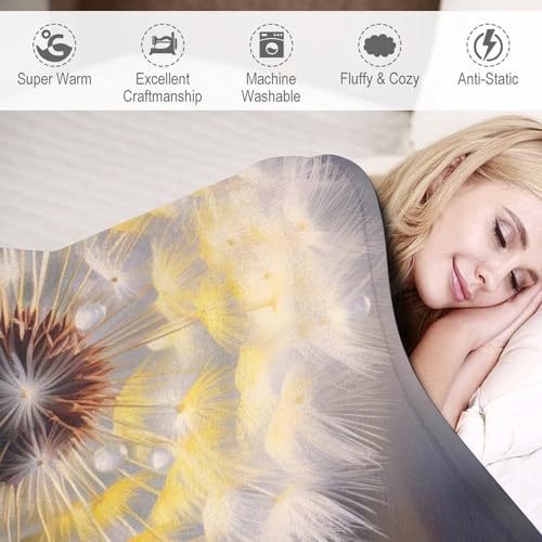 Couverture polaire Dandelion en flanelle de polyester 130x150 cm pour lit et canapé - 6