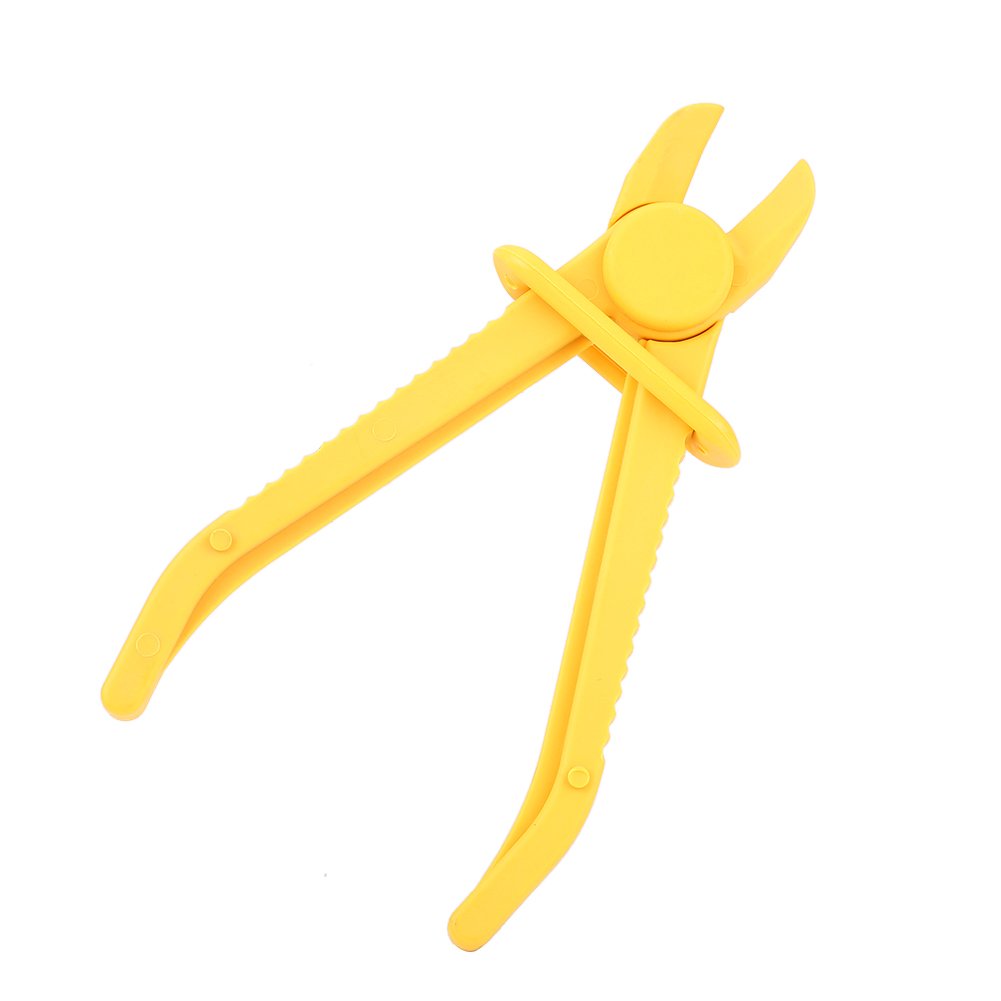 3Pcs Flexible Hose Clamp Tool Set - HighVisibility, NonConductive Plastic Line Clamp Pliers for Brake, Fuel & Water Lines - EffortSaving Grip, Blue (Yellow)