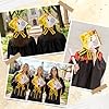 WATINC Graduation Cap Decorations Kit - Class of 2026 DIY Grad Hairband Cap with 3D Butterfly Flowers Bow Rhinestones Pearl Letter Stickers, for Hat Topper Crafts School Party Supplies (Yellow Black) #5