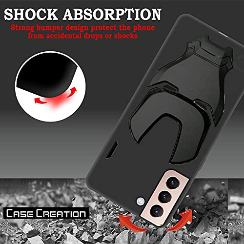 Image of COVERLY Official 3D Touch Feel Trending Real Hero Avengers Logo Mask Soft Rugged Grip TPU Iron Man Super Power Cartoon Movie Silicone Matte Strong Back Cover for Samsung Galaxy S21 Plus -Black