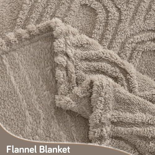 Image of HOKIPO Fleece AC Blanket Double Bed Queen, 200X230 cm / 6.5X7.5 Feet, Brown (NEW-AR-6206-BRN)