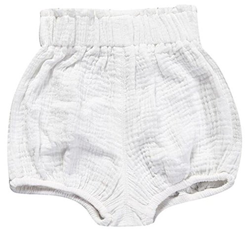 LOOLY Unisex Baby Girls Boys Cotton Linen Blend Bloomer Shorts White 100