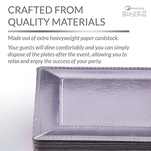 DISPOSABLE SQUARE CHARGER PLATES | 40 pc | Metallic Silver (13")