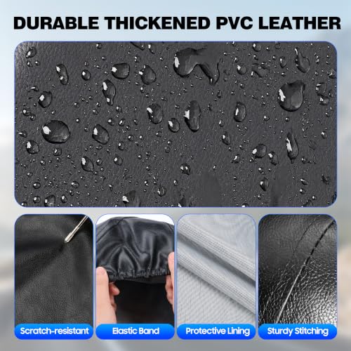 Image of Moonet PU Thickening Leather Tire Wheel Covers 2 Pack- Tough Tire Wheel Protector for Truck,SUV,Motorhome,Camper,Trailer,RV - Universal Fits Tire Diameters 19-22 inches,Black