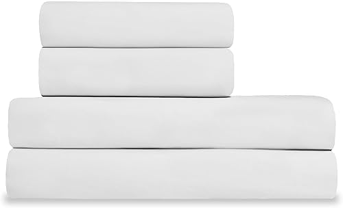 Martex - Juego de sábanas de 4 piezas de 100 % algodón orgánico de fibra larga de 200 hilos, 1 sábana bajera, 1 sábana encimera y 2 fundas de