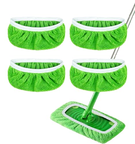 4 Pack Reusable Microfiber Mop Pads for Swiffer Sweeper -