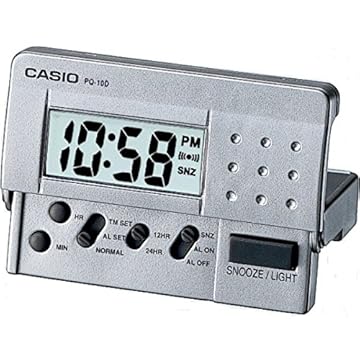 Casio Relógio de viagem digital LED PQ10D-8, prata