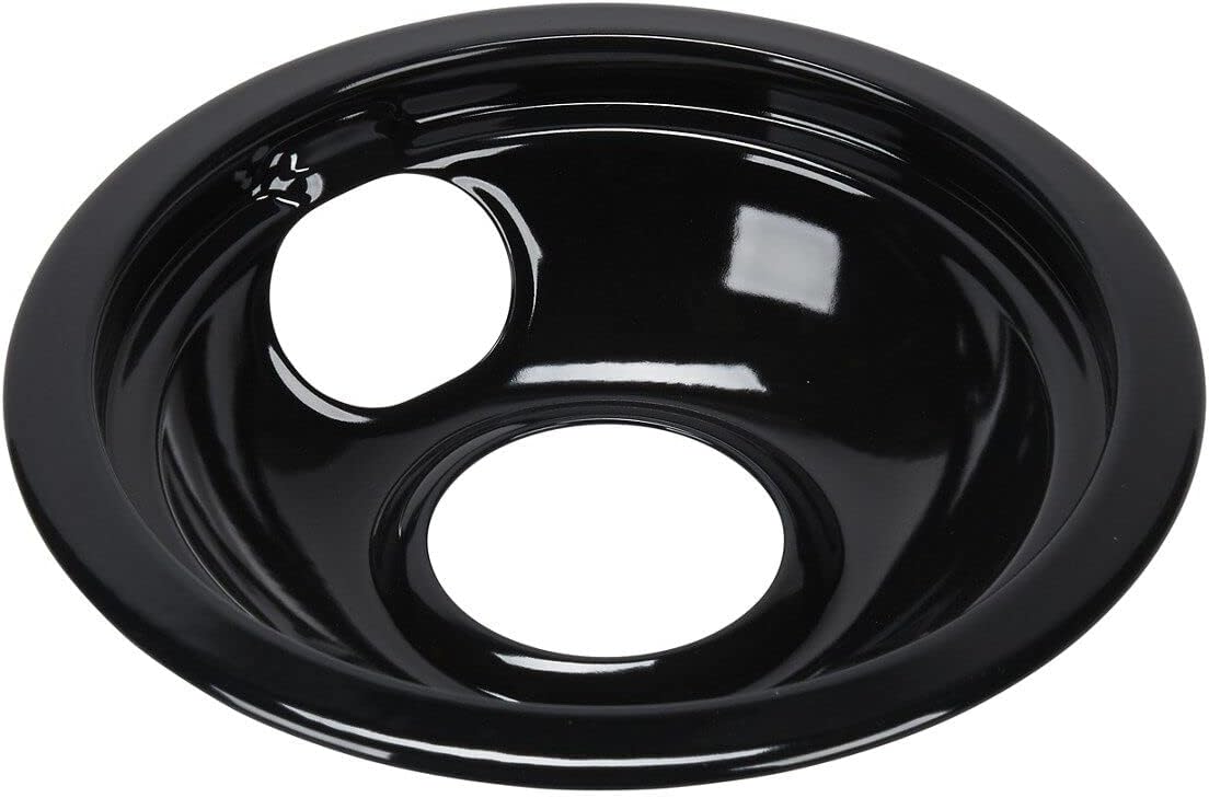 Whirlpool W10290353RW Universal 6-Inch Drip Bowl and Ring. Black