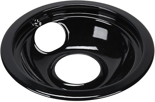 Miniatura 5 de Whirlpool W10290350RW Genuine OEM redondo quemador goteo tazón para rangos eléctricos, negro - Reemplaza 04100393, 3169205, D8576204, 04100528,