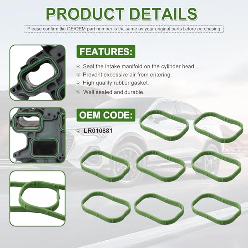 Image of Land Rover LR4 Range RR Sport Engine Intake Manifold Gaskets x8 LR010881