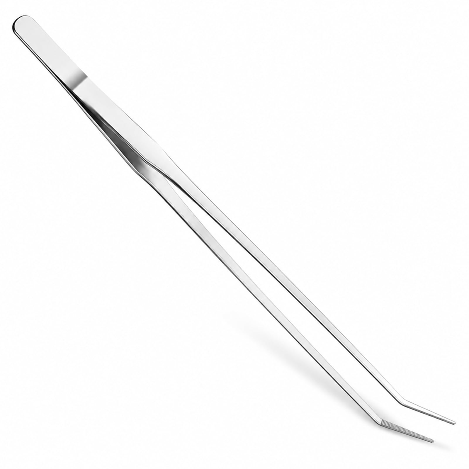 27cm Extra Long Tweezers Curved Tip, Stainless Steel Reptile Feeding Tongs, Aquatic Plant Tweezer with Anti-Slip Handle, Rust Resistant Coating Tool for Fish Tank, Aquarium, Lizards, Gecko, Snakes