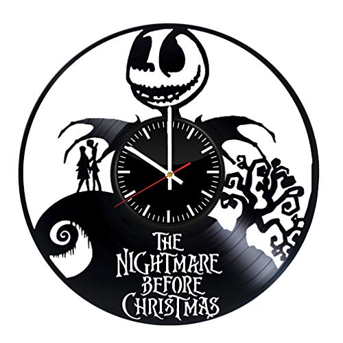 Nightmare Before Christmas Vinyl Record Wall Clock, Jack Skellington Wall Art, Jack