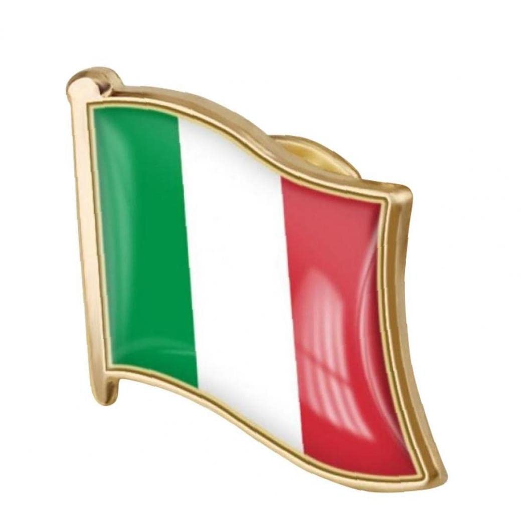 Italian Flag Pin Badge Metal Lapel Pin Brooch Italian Flag National Emblem Badges Novelty Accessory