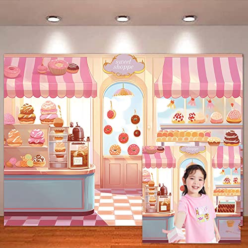 Fondo Sweet Shoppe para fiesta rosa 7x5ft miniatura 3