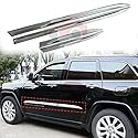 FANTE 4 Stück Seitentürschweller-Zierleisten Auto, passend für Jeep Grand Cherokee 2011–2021 ABS-Kunststoff, Chrom