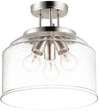 Maxim Acadia - 3 Light Semi-Flush Mount-Satin Nickel Finish