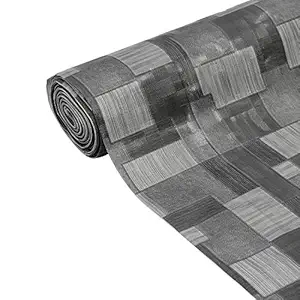 Kuber Industries Leaf Design PVC Wardrobe Kitchen Drawer Shelf Mat 10 Mtr Roll (Grey)-CTKTC014492, Polyvinyl Chloride