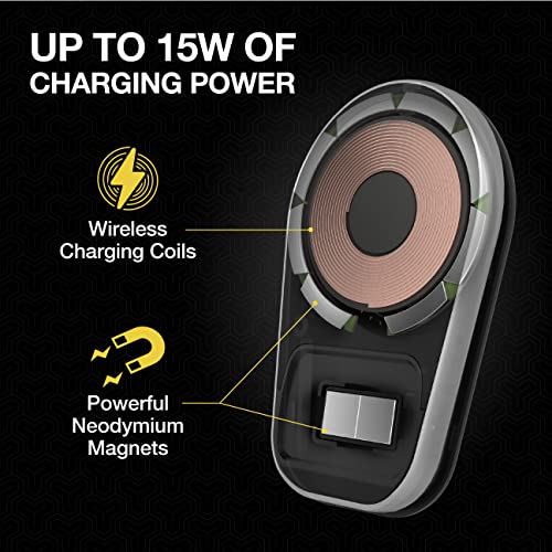 Scosche MPQ5DV-XTSP MagicMount Pro Charge5 15W Wireless Charging MagSafe Car Mount, Magnetic Phone Holder for Dashboard/Vent Compatible with iPhone 16/15/14/13/12 Pro/Pro Max/Plus, MagSafe Case & More