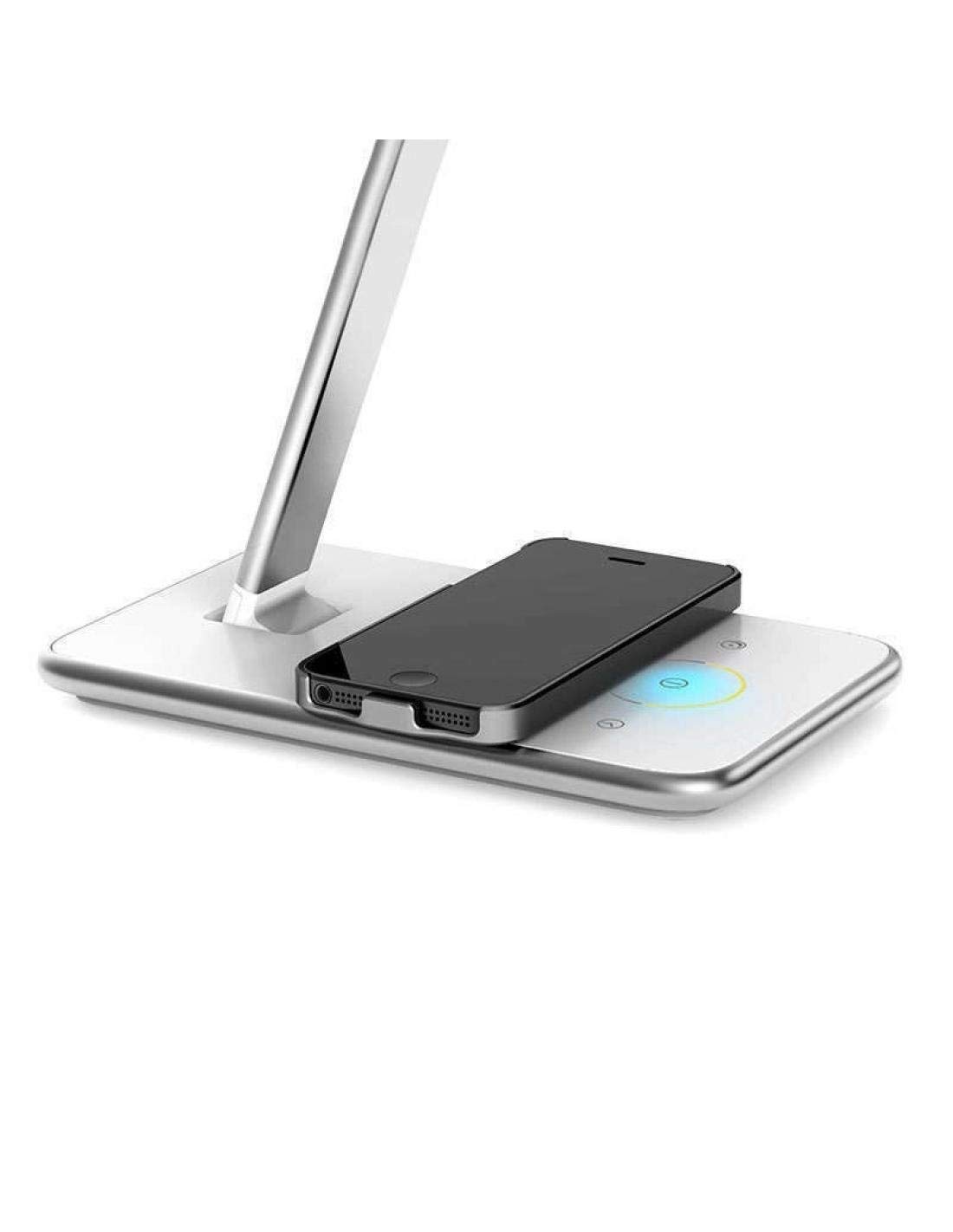 ledbox Flexo Led HOLMEN Multifunción con cargador inalámbrico IQ, Blanco dual, regulable