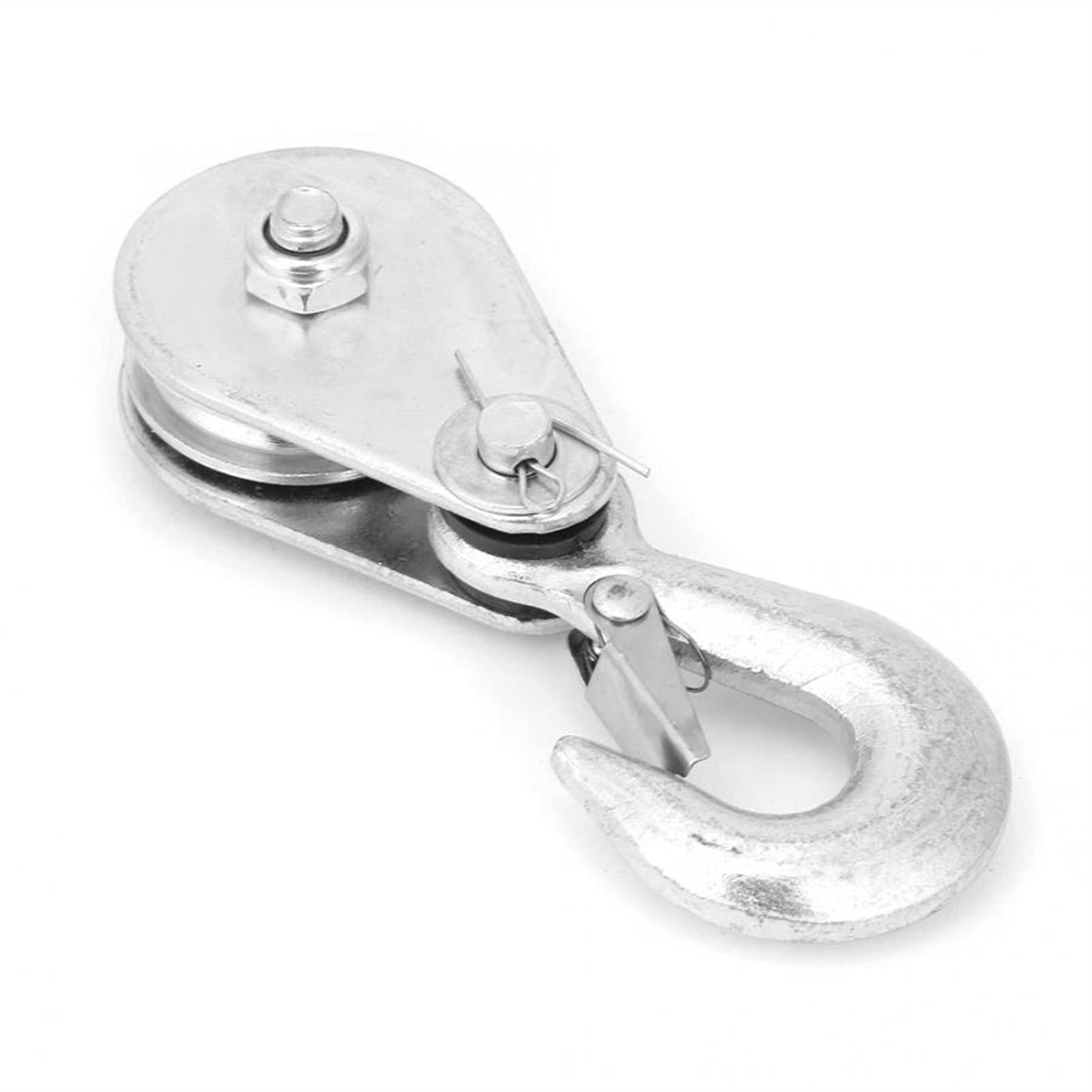 Krążek linowy Pulley wheel，,1Pcs High Strength Steel Single Wheel Lifting Rope Pulley Block Pulley Hooks 0.5/1 Tons Load-Bearing Single Wheel Swivel Rollers