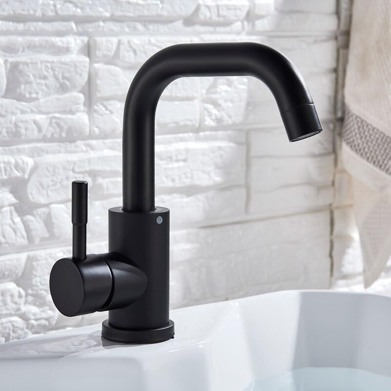 Mitigeur de lavabo rotatif 360° à commande eau chaude et froide pour vasque de salle de bain