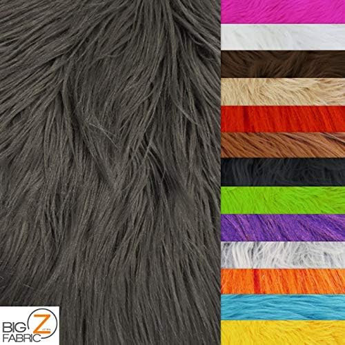 Faux Fake Fur Solid Gorilla Animal Long Pile Fabric Sold by The Yard DIY Coats Costumes Scarfs Rugs Accessories Fashion (Black)
