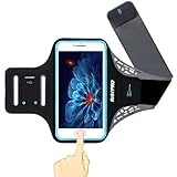 iPhone 7/8 Plus Armband,RISEPRO Sport armband for Running,Workouts,Fingerprint unlock,Lightweight,Breathable Lycra,Hidden Pocket,Key Holder,Earphone cutouts for iPhone/Galaxy S6( 5.5