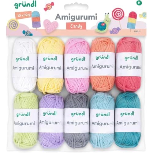 Gründl Amigurumi - Set II Fil à Tricoter, Coton, Multicolore, 19,5 x 18 x 2,6 cm