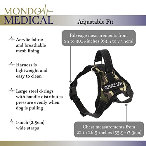 Monmed Service Dog Harness For Large Breeds - Camo Print Service Animal Vest Pet Harness For 25 To 30 Inch Chest #TOP1