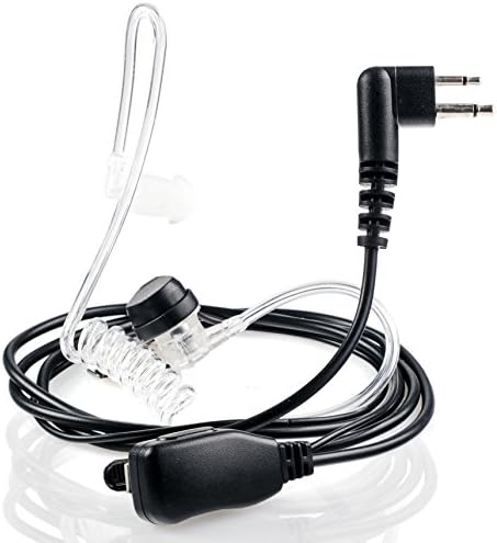 QOL TOP Walkie Talkie Earpiece 2-Pin - 2 Pack - Radio earpiece for Motorola - Covert Acoustic Tube - Walkie Talkie Headset with a MicPTT