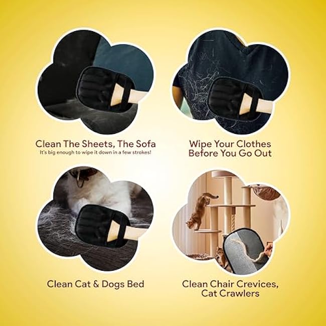 Pet Hair Removal Glove for Cats & Dogs ¨C Upgraded Five-Finger Electrostatic Pet Hair Gloves, Reusable Magic Brush Pet Hair Remover Tool for Clothing, Laundry, Couch, Carpet & Car Seat-mEssIbqa