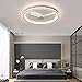 Produktbild Moderne LED-Deckenleuchte Uhr Holz Kunst Deckenlampe mit Fernbedienung, Dimmbare 48W Esszimmer Deckenleuchten Innen Deckenbeleuchtung für Wohnzimmer Schlafzimmer Restaurant/VOMI, Ø40cm x H4cm,Weiß