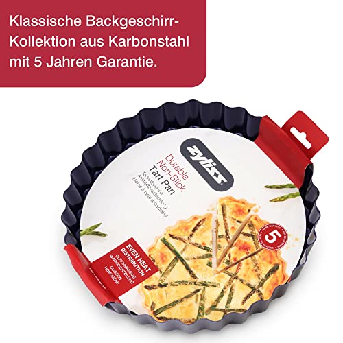 Foto von Zyliss E980197 Tarteform, Antihaftbeschichtung, Carbonstahl, Dunkelblau, mit Hebeboden, Quicheform, Spülmaschinenfest, 5 Jahre Garantie