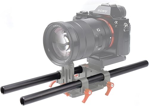 Miniatura 8 de ANNTERY Varillas de cámara de 0.591 in aleación de aluminio 12 pulgadas Negro Rail Rod 11.811 in Pack de 2-A013