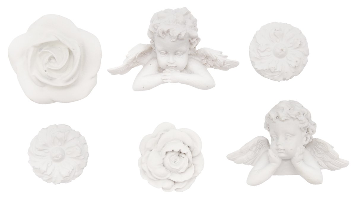 Amazon | エンジェル マグネット 6個セット（天使×花×ホワイト 