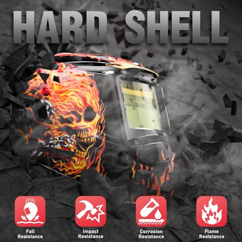 Image of YESWELDER Auto Darkening Welding Helmet, Blue Light Blocking, 1 /1 /1 /1 True Color Solar Powered Welding Hood with 2 Arc Sensors, Wide Shade 3.5 /9-13 Welder Mask for TIG MIG ARC and Grind