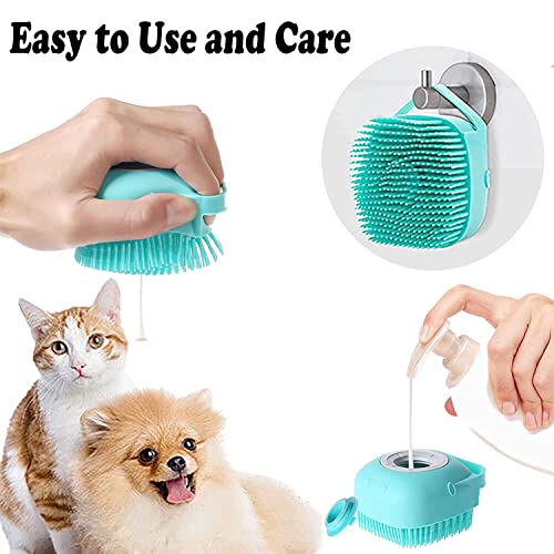 Dog Bath Brush Silicone Rubber Dog Grooming Brush Silicone Puppy Cat Grooming Cleaning For Short Long Haired Dogs And Cats Washing (Blue) #TOP5