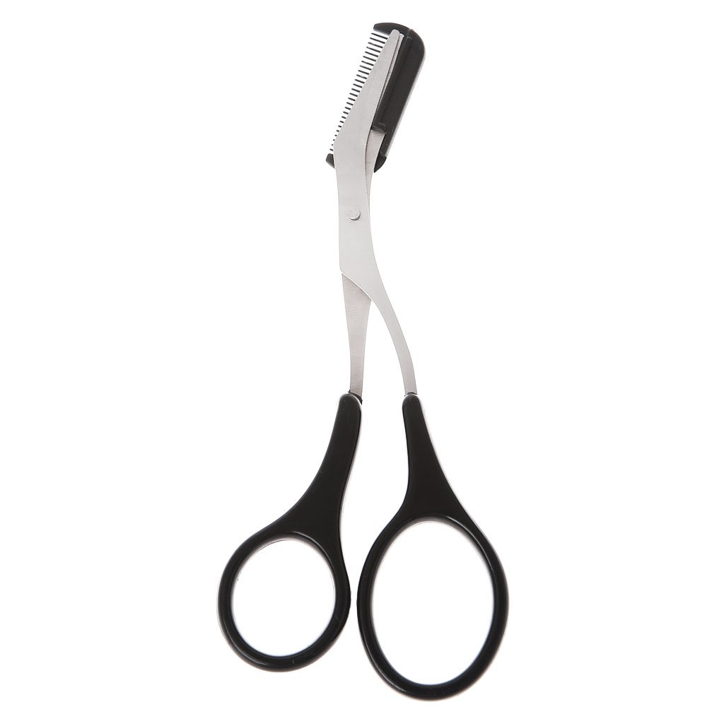 yanwuwa Women Eyebrow Trimmer Scissors Comb Eyelash Hair Removal Grooming Cutter Shaping Slanted Tweezers