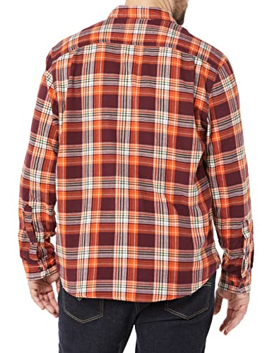 Image of Amazon Essentials Men's Regular Fit Long-Sleeve Flannel Shirt, Soft Brushed Cotton, Lightweight yet Warm