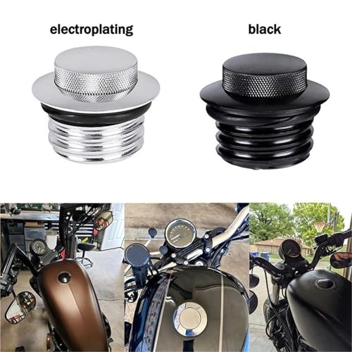 Bouchon d'essence de moto anti-fuite noir compatible Dyna FXD et Softail Fat Boy - 2