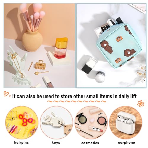 Image of 4Pcs Sanitary Pad Holder, Portable Sanitary Napkin Storage Bag Reusable Period Pad Pouch with Zipper First Period Kit for Teen Girls & Women