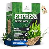 LERAVA® EXPRESS Rasensamen schnellkeimend frühjahr (360m²) - Premium Samen für Trockenrasen & Schattenrasen - Rasensamen nachsaat für lückenlosen Rasen - Grassamen schnellkeimend - Rasensaat turbo
