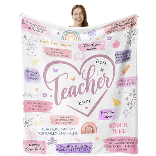 lemzcen Teacher Gifts for Women Teacher Appreciation Gifts Retirement Birthday Thank You Gifts for Teachers Women Best Teachers Day Gifts Ideas Throw Blanket 60X50