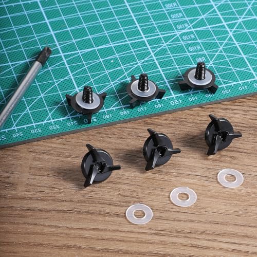 Tweruna 6 PCS Motorcycle Helmet Screws, Motorcycle Helmet Visor Screws with 6 PCS Clear Gasket, Helmets Accessories, Visor Screw Kit (Black)