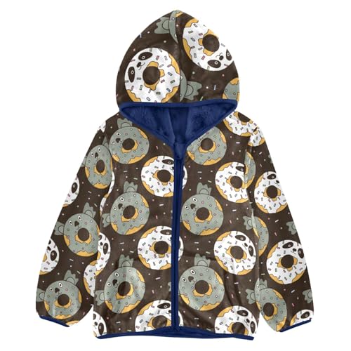 Cute Animal Donuts Girls Fleece Jacket Girls Fall Jacket Girls Zip Up Hoodie Girls Sherpa Jacket 2-10T