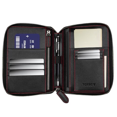 TORRO Travel Wallet – Genuine Leather Travel Organiser with Passport Holder and Detachable Cardholder2